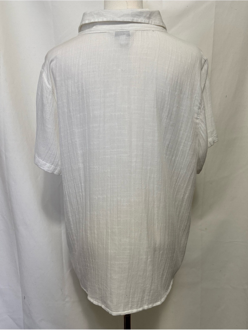 Lucky Brand White Button-Front Pintuck Lace Blouse. Size Large. EUC. - Picture 5 of 12